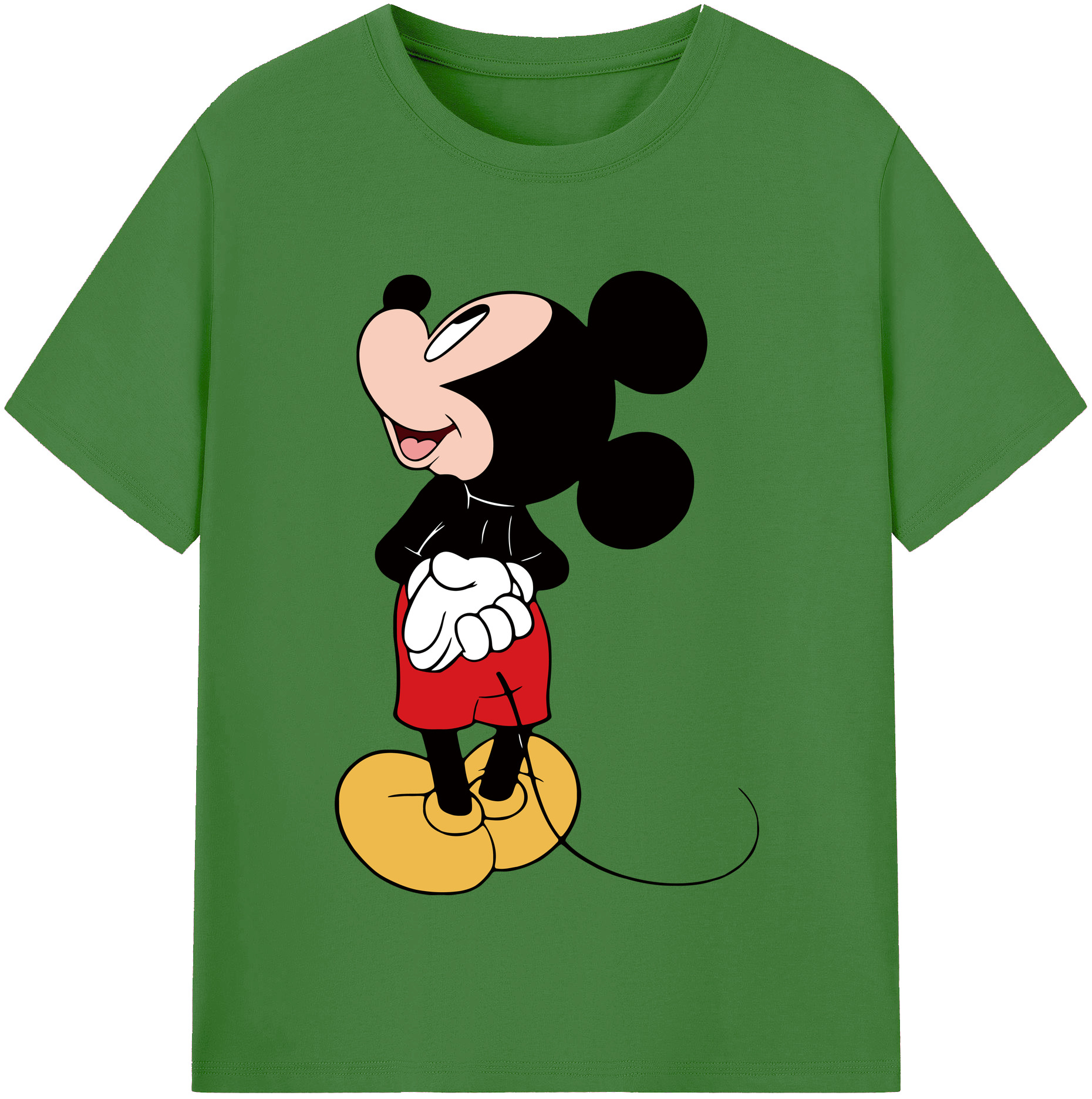（画像用） ミッキーマウス Mickey Mouse レディースカジュアルプリントTシャツ（綿100％）